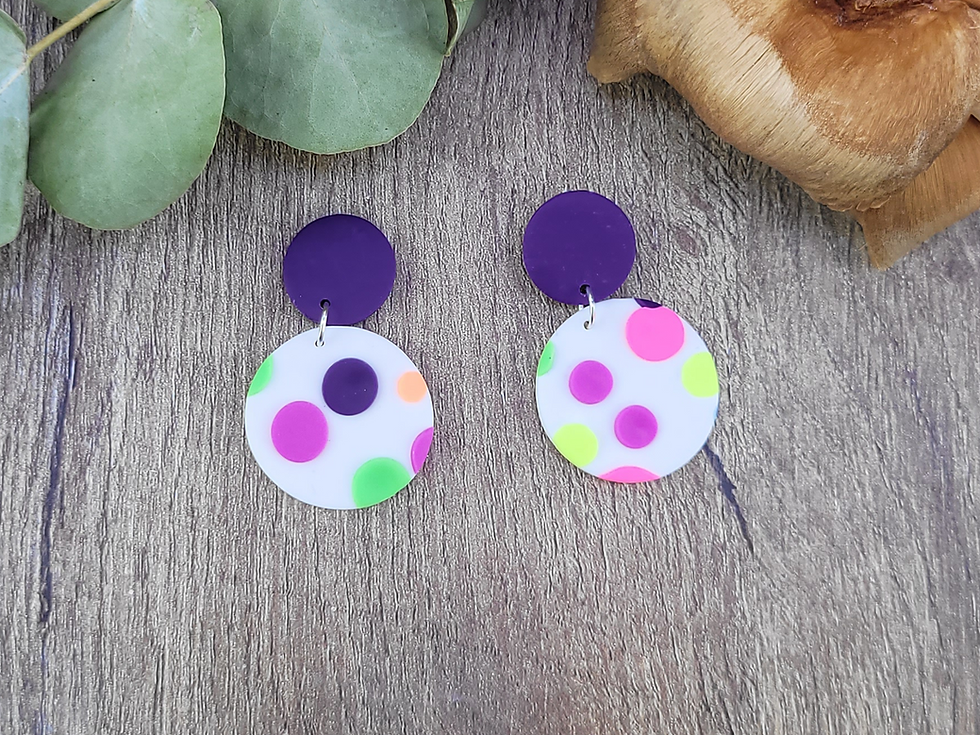 Polka Dot Colourful Earrings