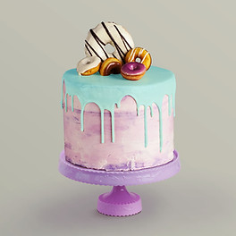 Decorated Cake with Donuts