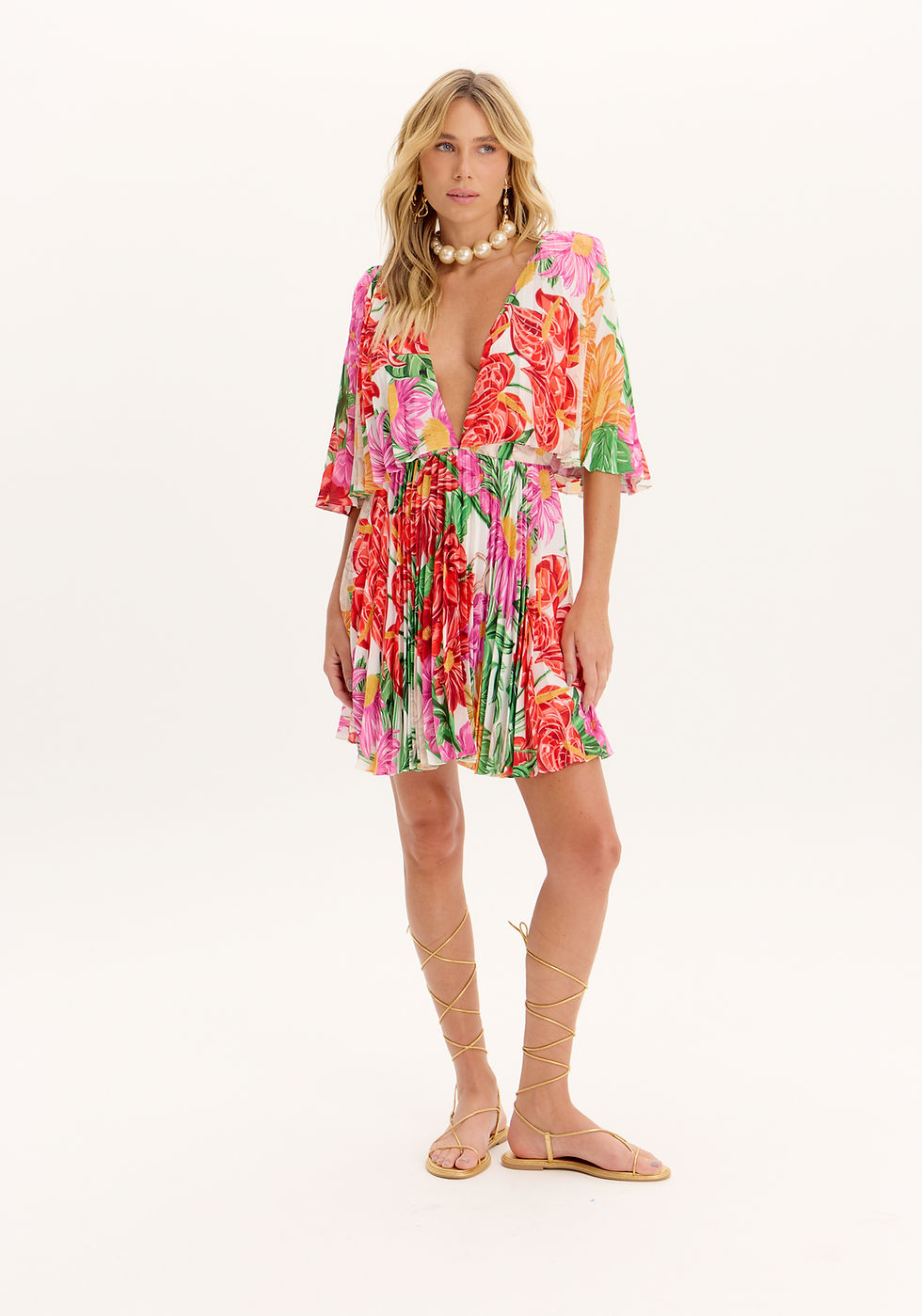 Thumbnail: Pleated dress - amarante
