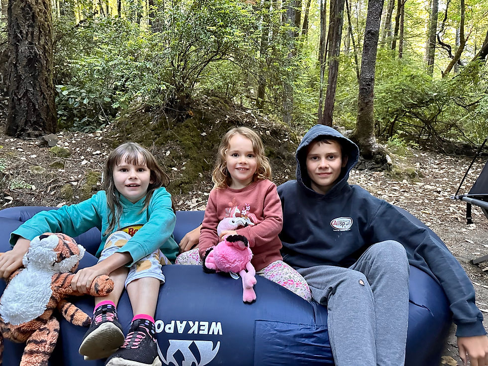 Janay Neufeld of My Online Reading Tutor Shares a photo of her neice, daughter, and nephew on a camping trip. She shares the junior ranger program they had so fun taking part in while at a California State park