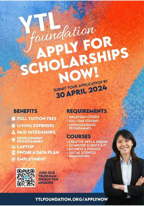 SCHOLARSHIPS 2024 Pembukaan Permohonan Biasiswa 2024