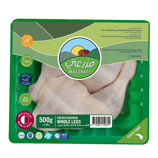 دجاج طازج من إم زد - أفخاذ كاملة ٥٠٠ غرام، عبوة بلاستيكية