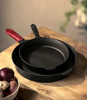 "The Lightest & Smoothest" - Skillets come in 5 sizes from small to extra-large & made for naturally non-stick cooking. Vintage-inspired, American-made, Family-owned. Premium cast iron made to outlive you.