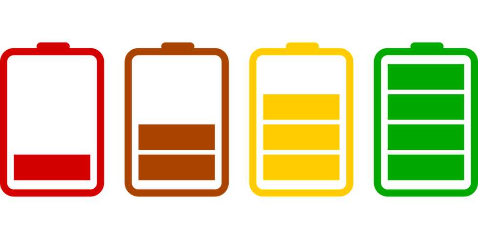 Batteries Showing Different Levels of Energy