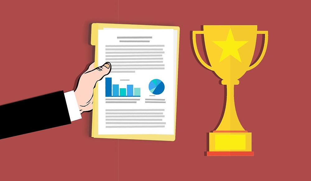 Graphic with Trophy and Chart