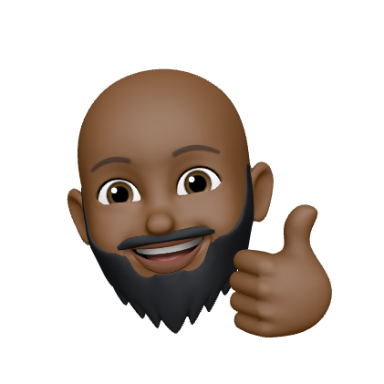 MeMoji of Bald Black Man with a Beard, Thumbs Up