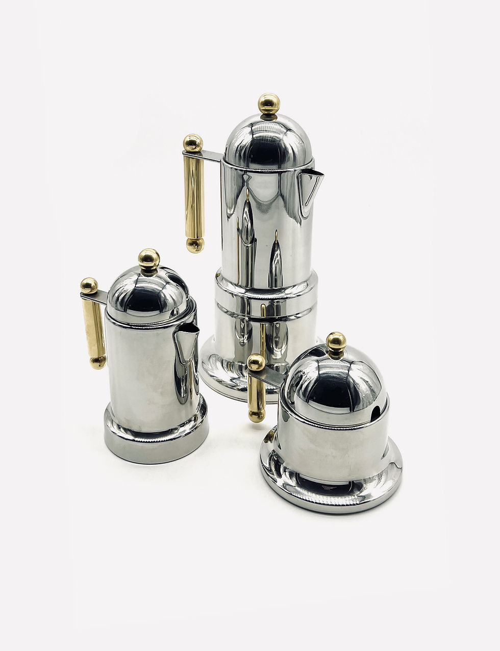 ITALIAN COFFEE POT, MILK JUG AND SUGAR BOWL