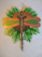 Thumbnail: Christmas Dragonfly Ornament Hand Painted Wood