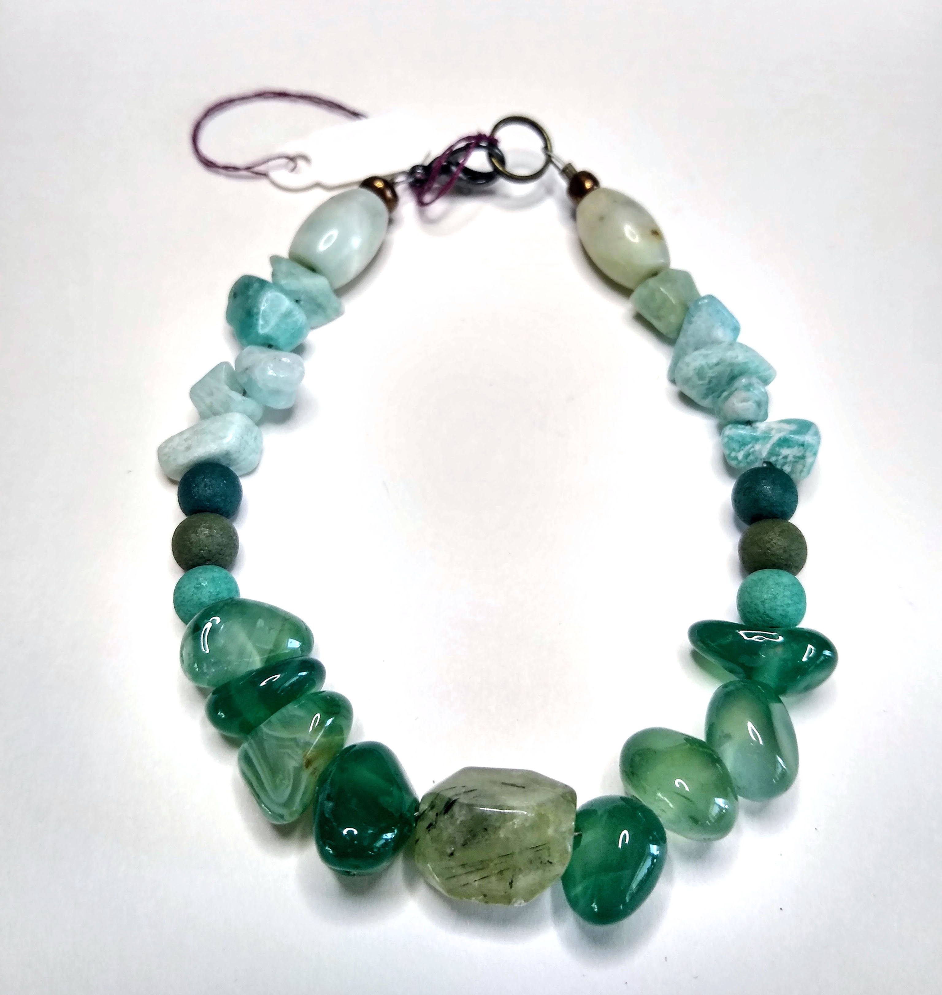 Green Quartz, Aventurine, Rutilated Quartz Beaded Bracelet