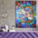 A colorful galaxy with a portal at the center, blooming like a flower, many details.