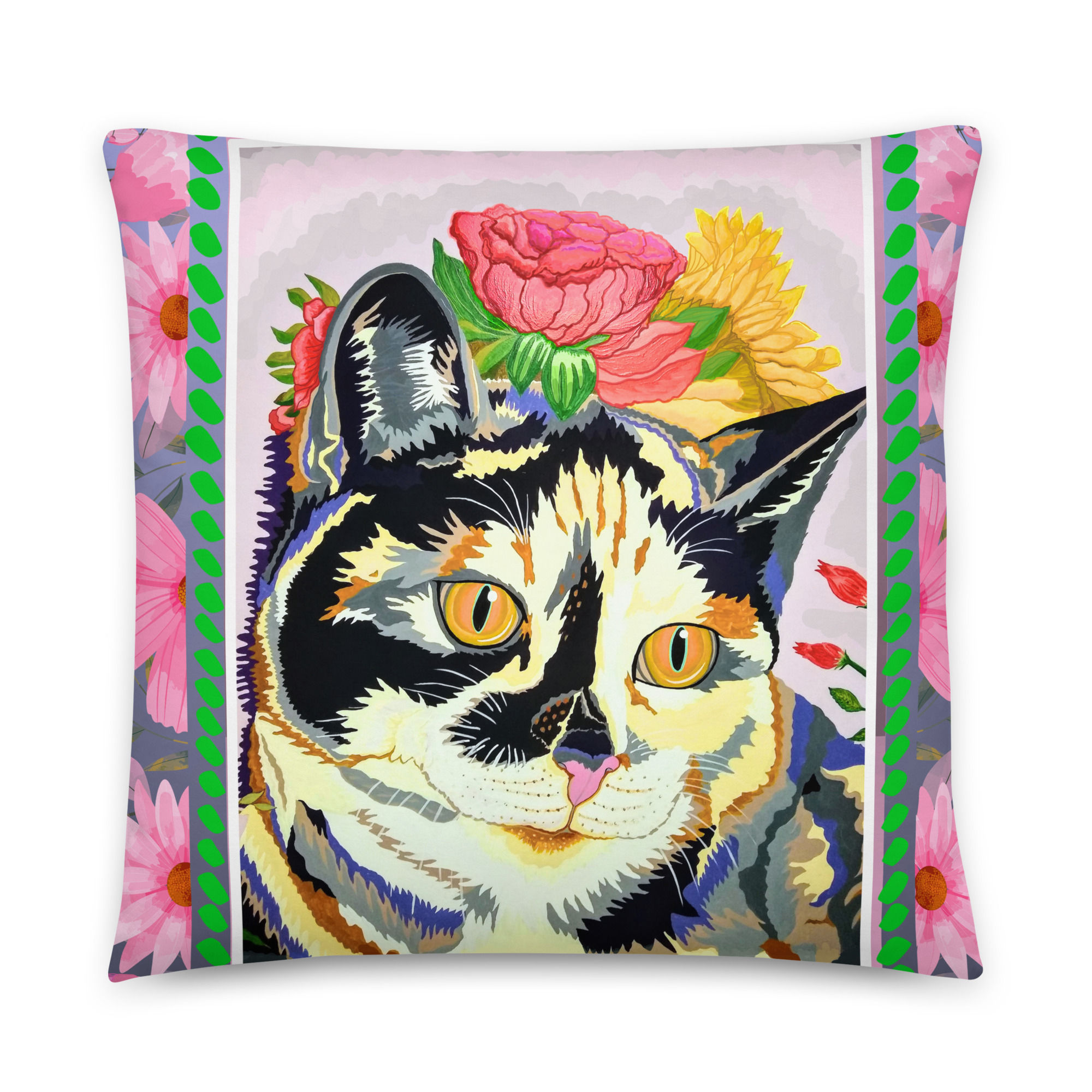 Calico Cat Pillow Cover and Insert