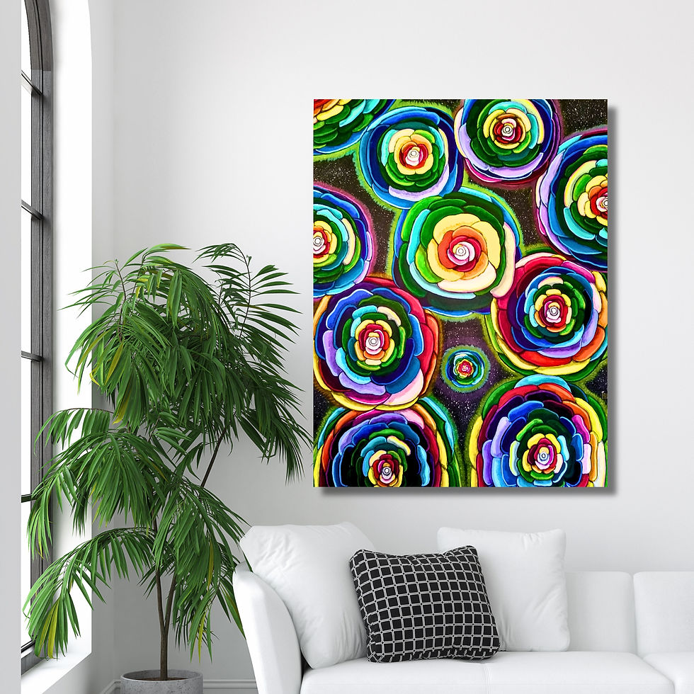 A starry black night sky filled with multicolored portals to dimensions far flung in the Universe.