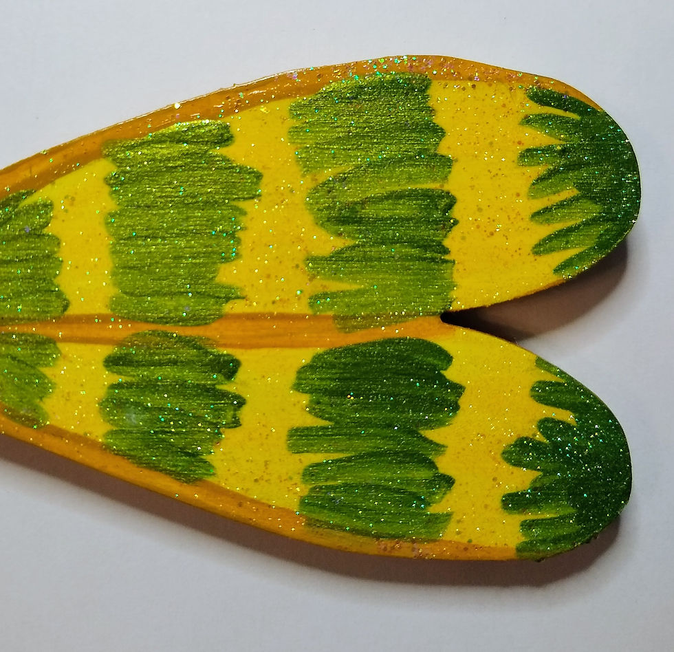 Thumbnail: Dragonfly Ornaments in Citrus Yellow Gold Orange Hand Painted