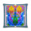 Thumbnail: 22 by 22 inches, Spirit Messages Pillow Cover and Insert, golden feather design with green, pink, purple, and blue design.