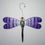 Thumbnail: Dragonfly Ornaments in Violet Lilac Grape Phlox Hand Painted