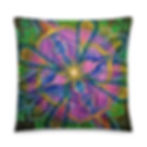 Galactic Bloom Pillow, designer pillow, metaphysical galaxy in bloom, in starlit colors.