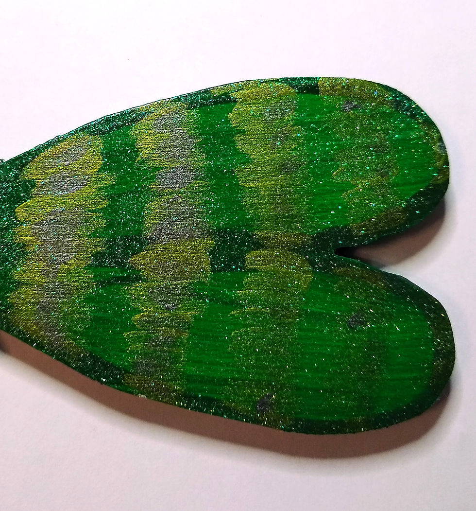 Thumbnail: Dragonfly Ornaments in Emerald Forest Shamrock Teal Green Hand Painted