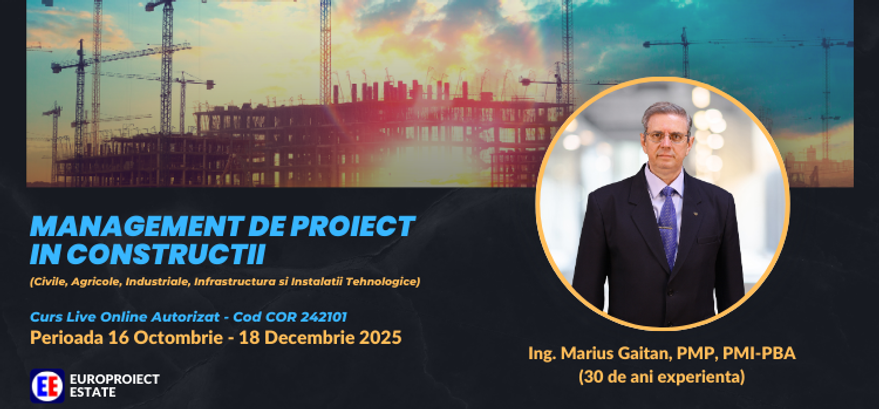 Manager Proiect in Constructii - ing. Marius Gaitan, PMP, PBA