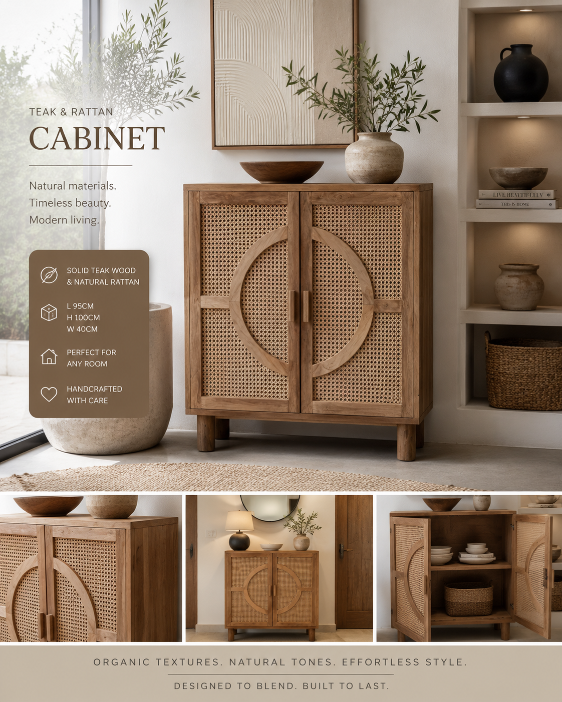 Ulu Teak & Rattan Cabinet