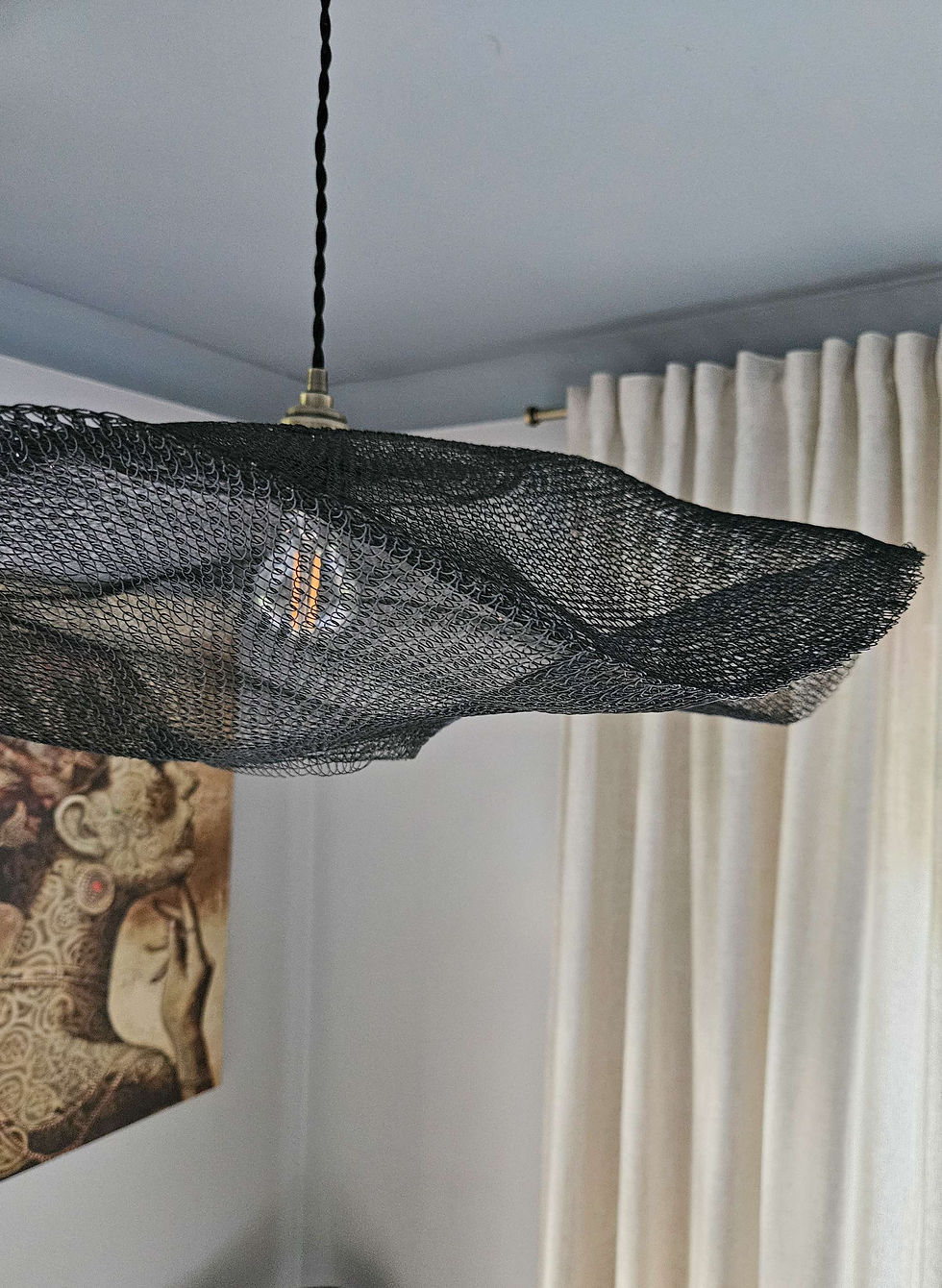 Thumbnail: Wai Black Metal wire lampshade 