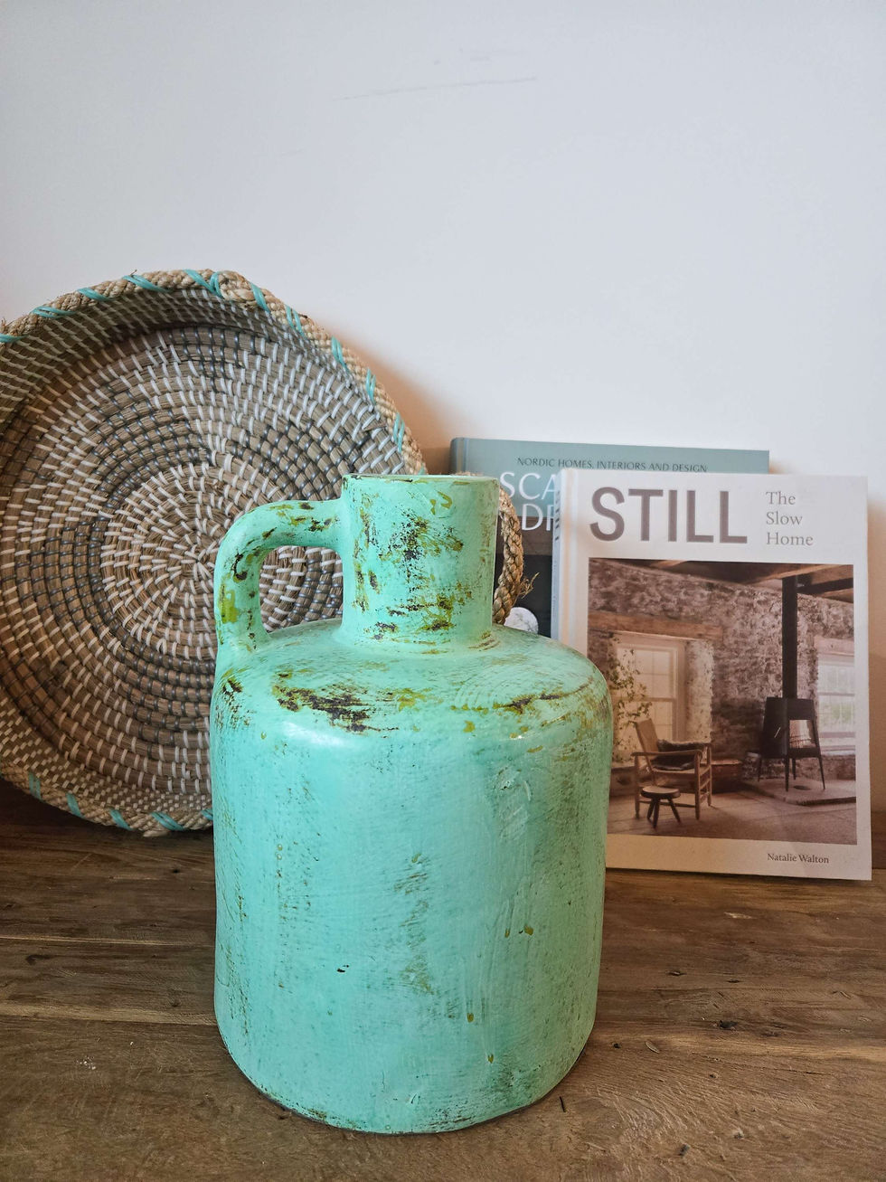 Thumbnail:  Vas Kan Distressed Turquoise Wabi Sabi collection