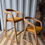 Thumbnail:  Gabi Teak wood and Cognac Eco Leather seat Dining chair