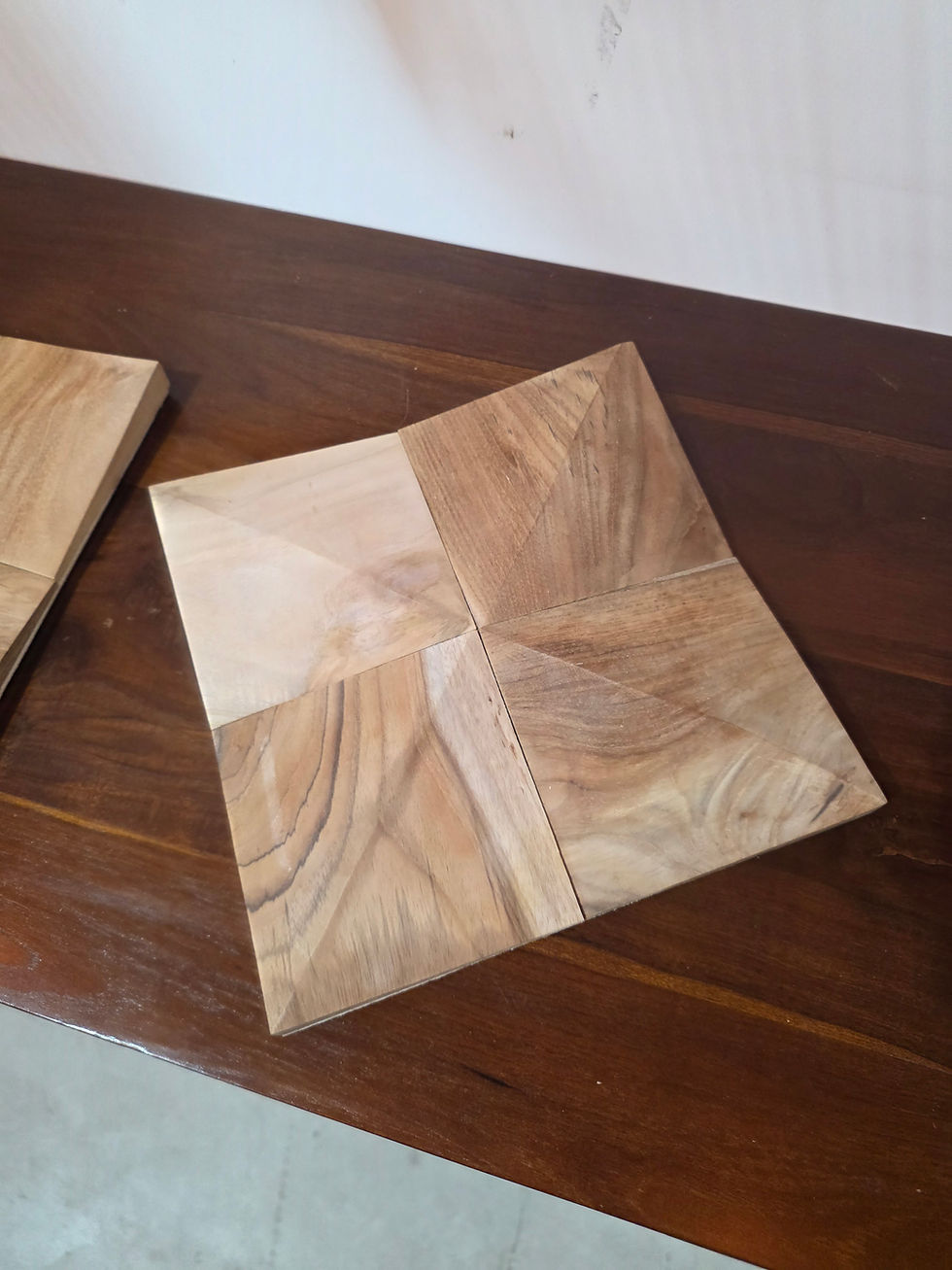 Thumbnail: VELTA 3D Bevelled Teak Wood Wall Tile