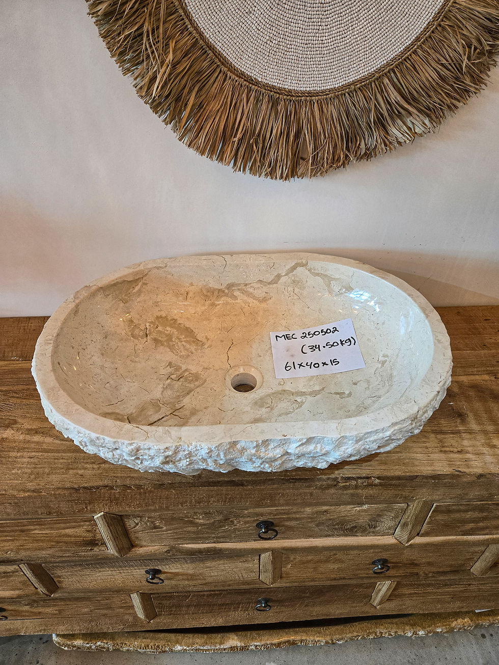 Thumbnail: SOLNA Hand-Carved Marble Sink LARGE