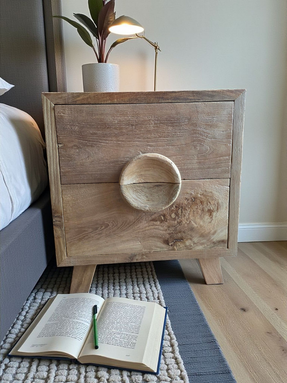 Thumbnail: Santi Reclaimed Teakwood Bed Side Table 7th Element Ireland