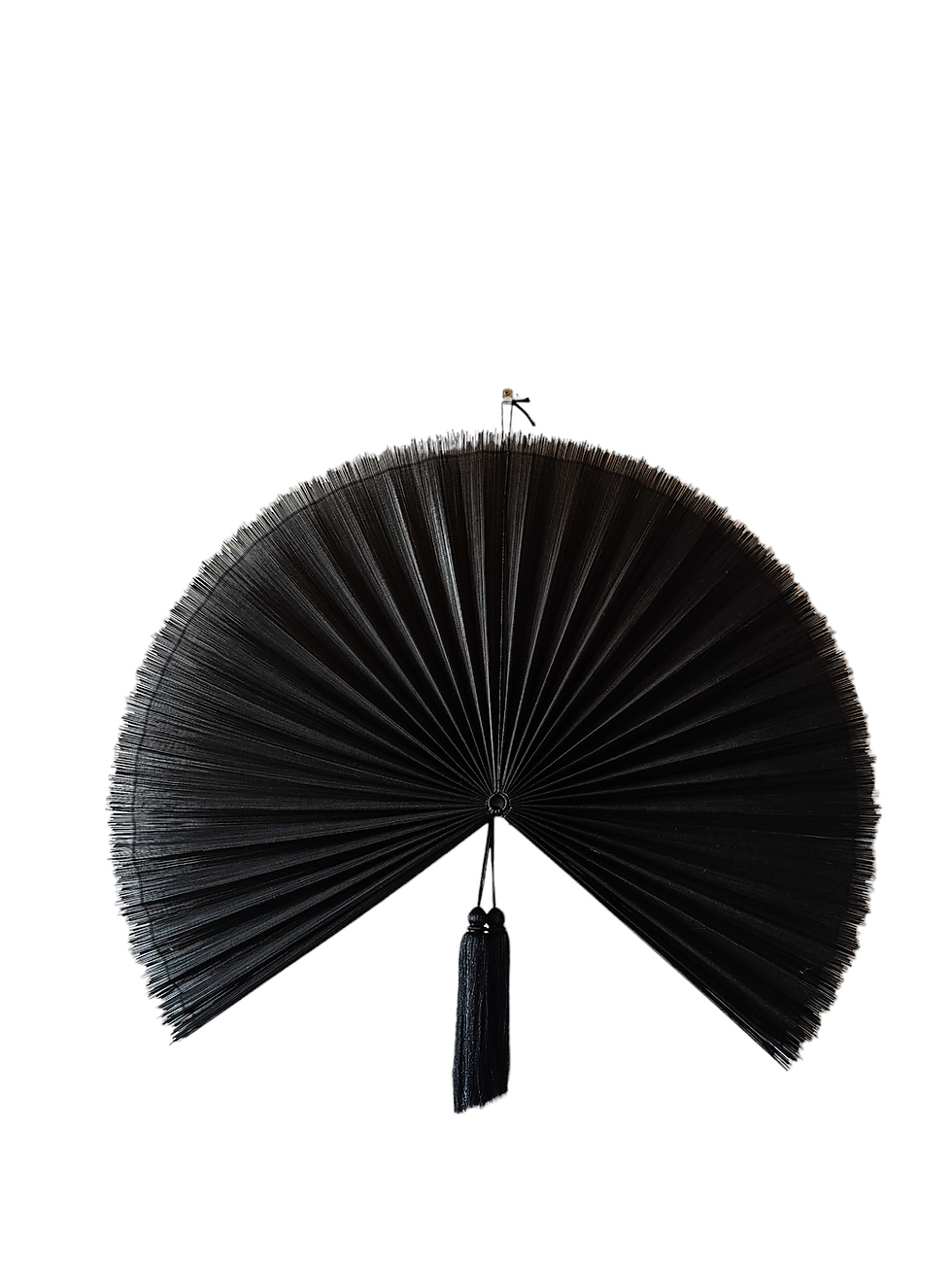 Large Black Bamboo Fan Wall Art