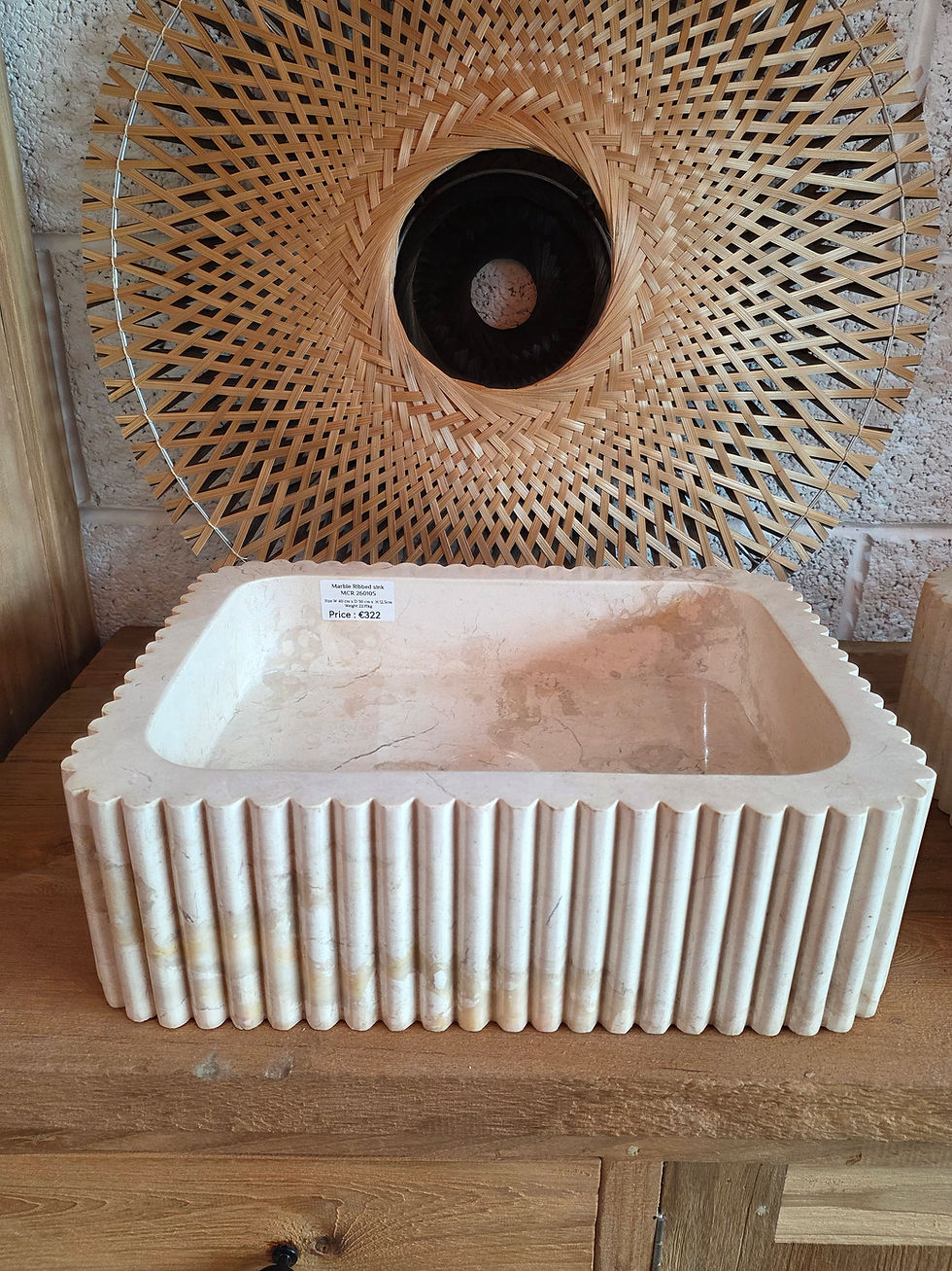 Thumbnail: Vayana Ribbed Marble Sink MCR 260105