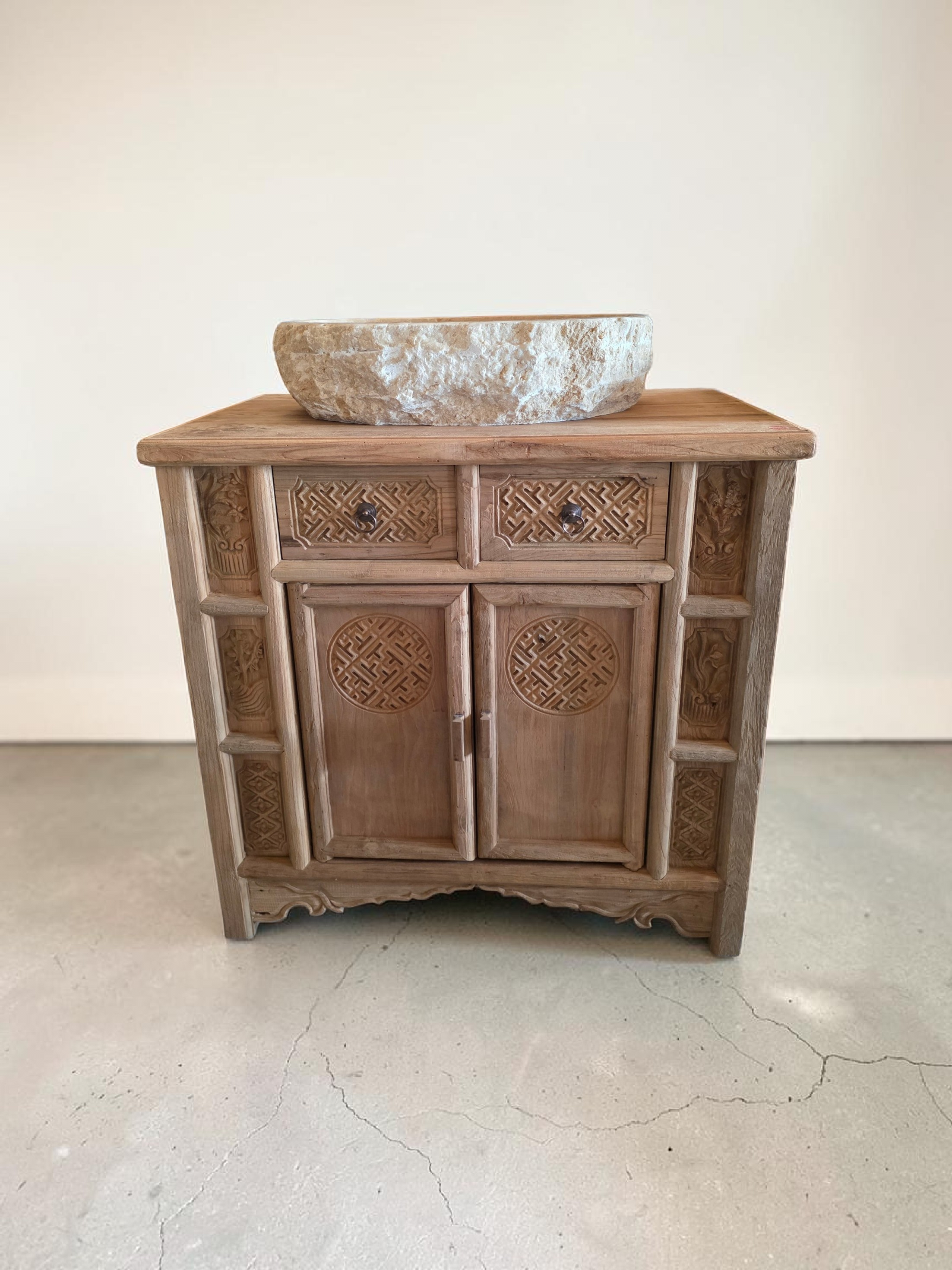 Kemala Reclaimed Teak Carved Cabinet