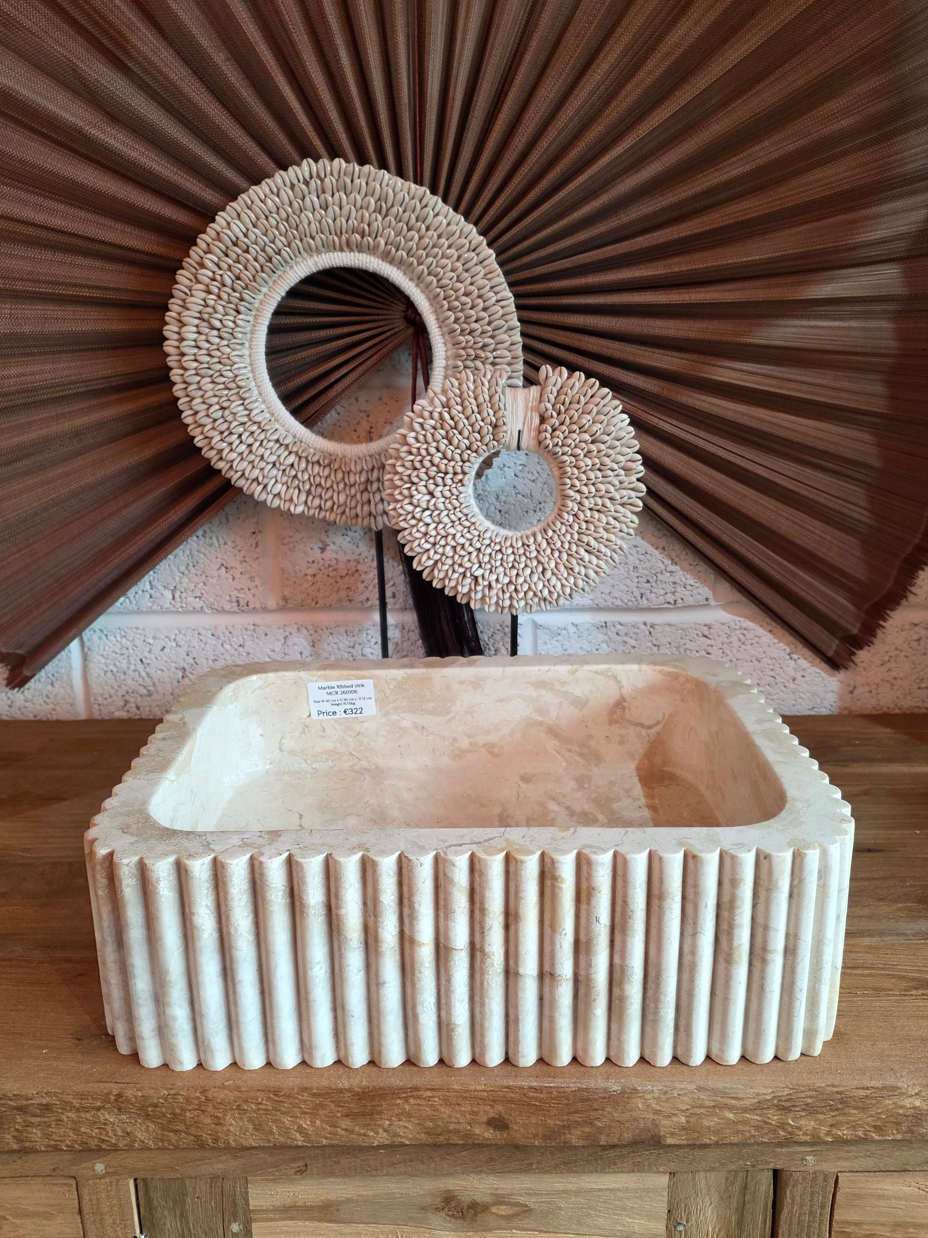 Vayana Ribbed Marble Sink MCR 260106