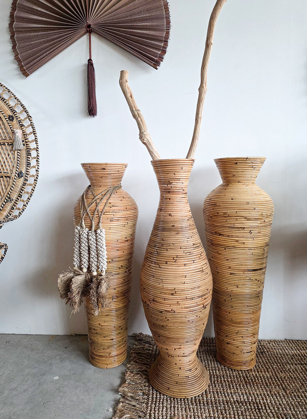 Thumbnail:   Rattan Natural Tall vase Amphora