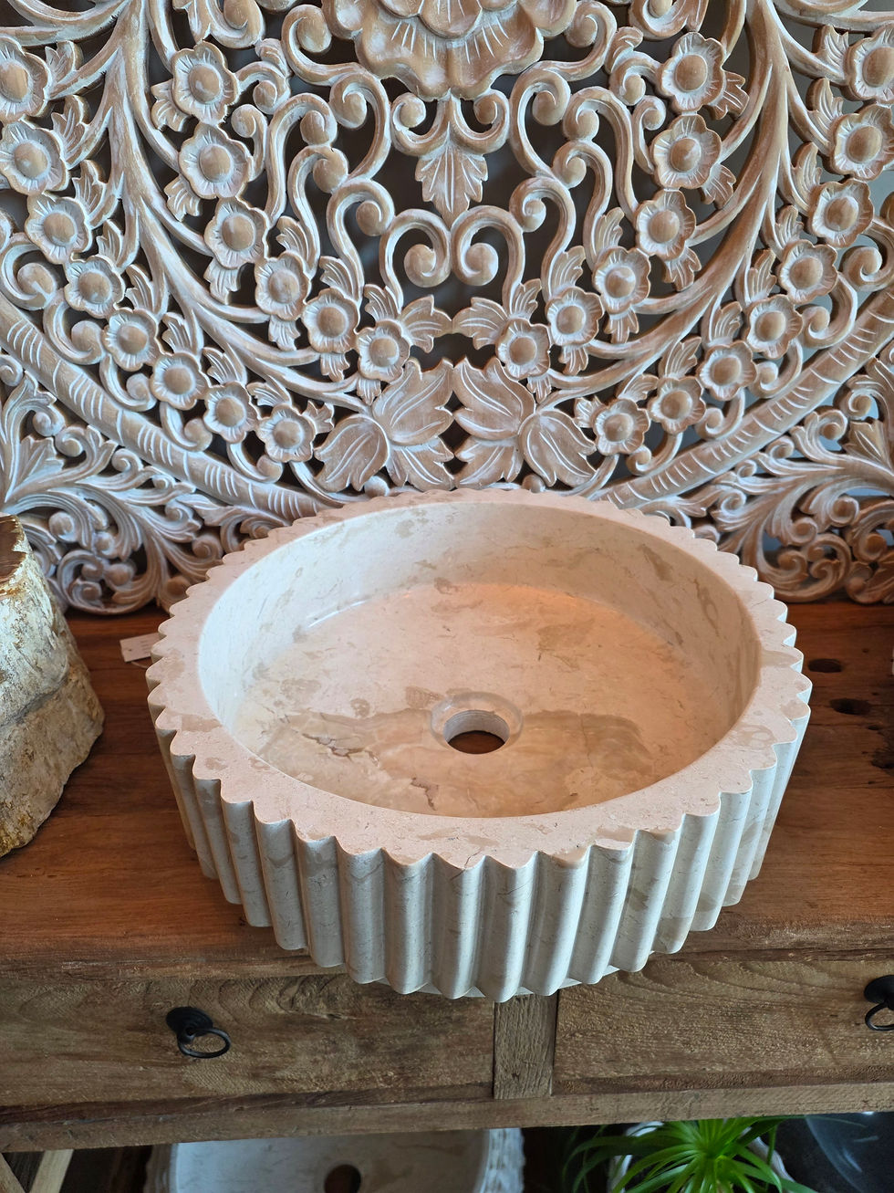 Thumbnail: SĀNTA Ribbed Marble Sink SPA Bathroom Ireland Marble stone