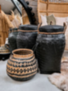 Ethnic bamboo basket