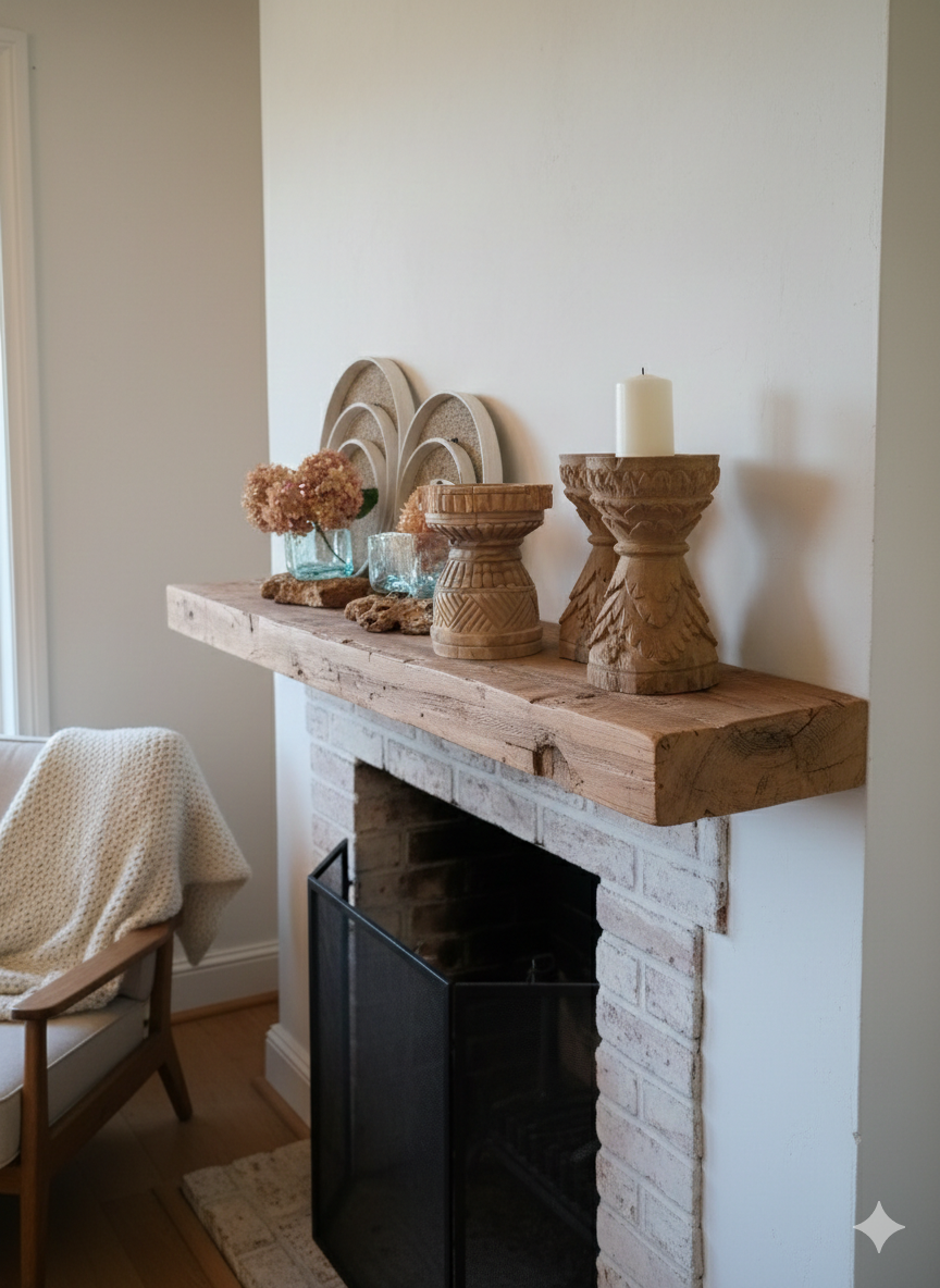 Thumbnail: A sculptural piece carved from solid teak wood hand-crafted candle holder bowl