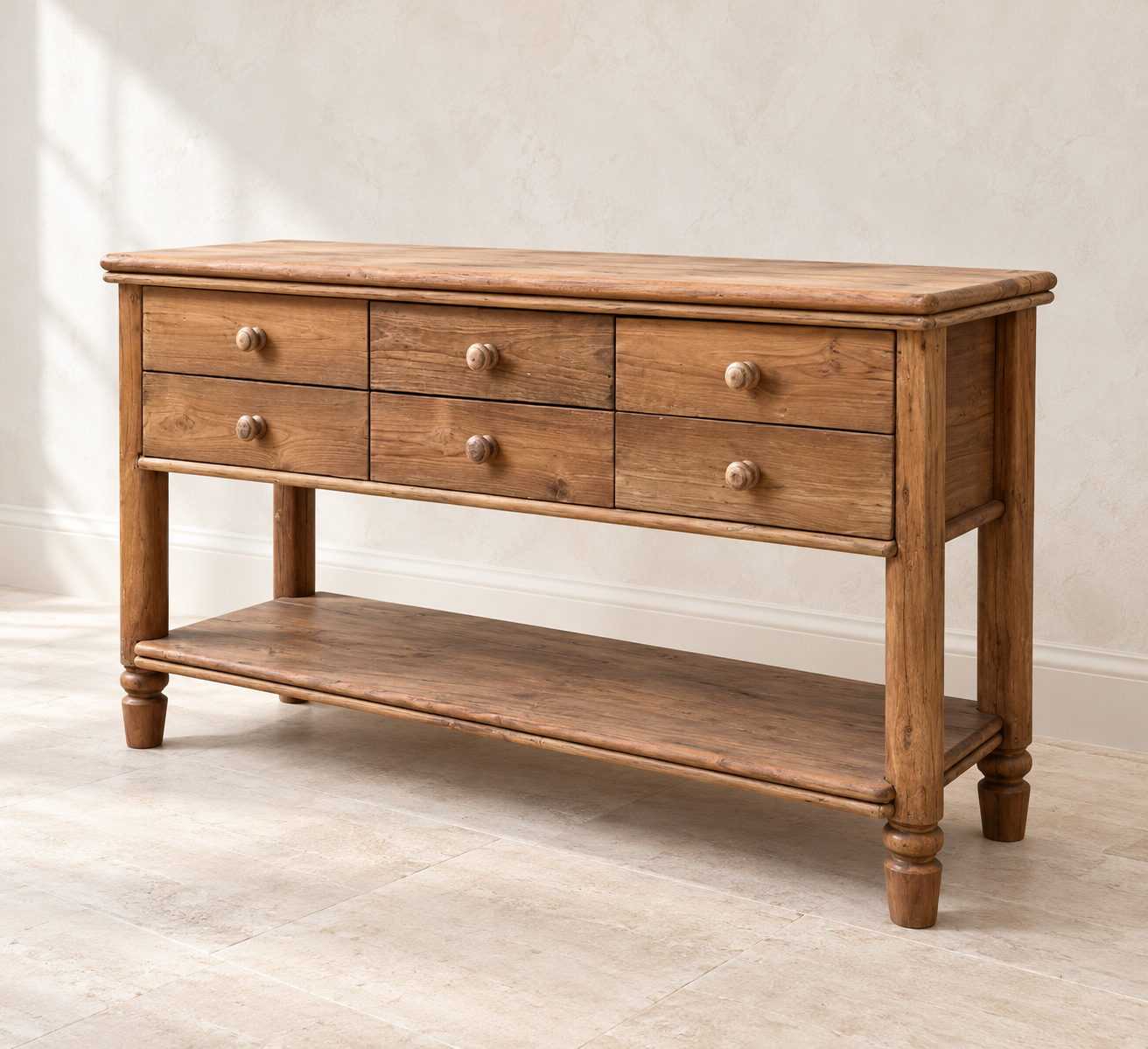 Handcrafted from solid reclaimed teak Console table from reclaimed wood Bali vibe by 7th element Ireland