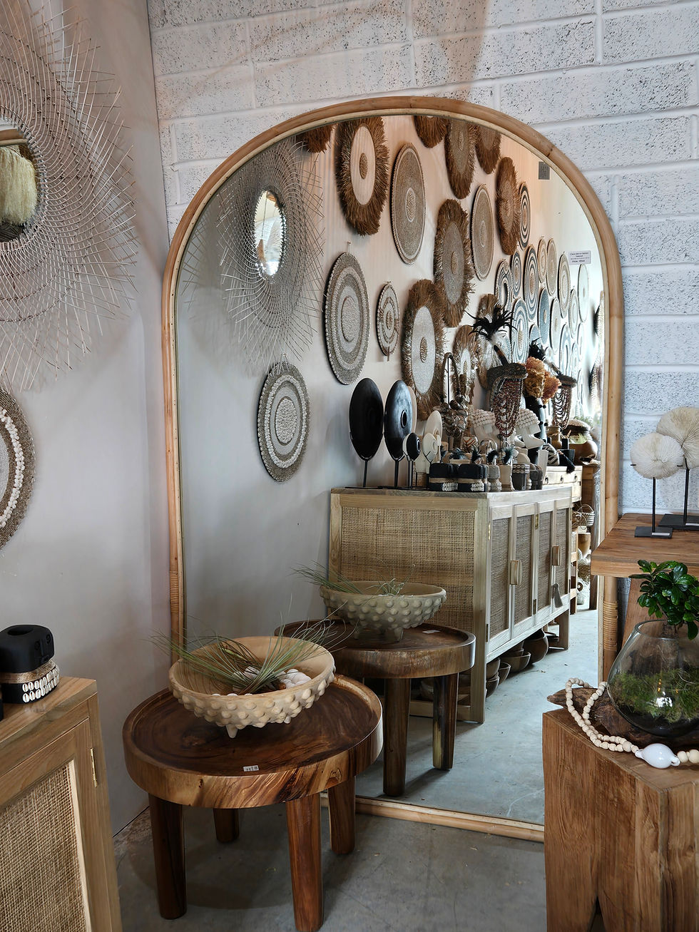 Thumbnail: Clara Mirror Rattan Natural Bali Boho interior vibe by 7th Element Living Ireland Dublin Large mirror