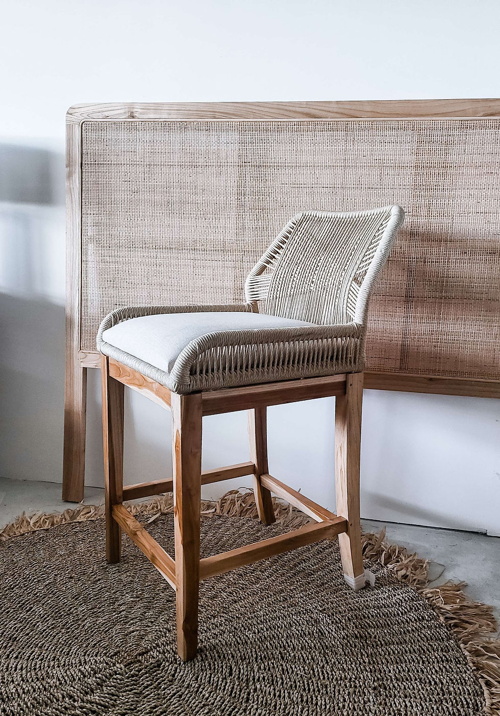 LUCA Sand Woven Counter Stool