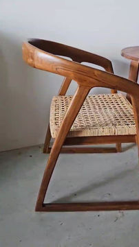 Thumbnail: Gabi Teak wood and Rattan Dining chair