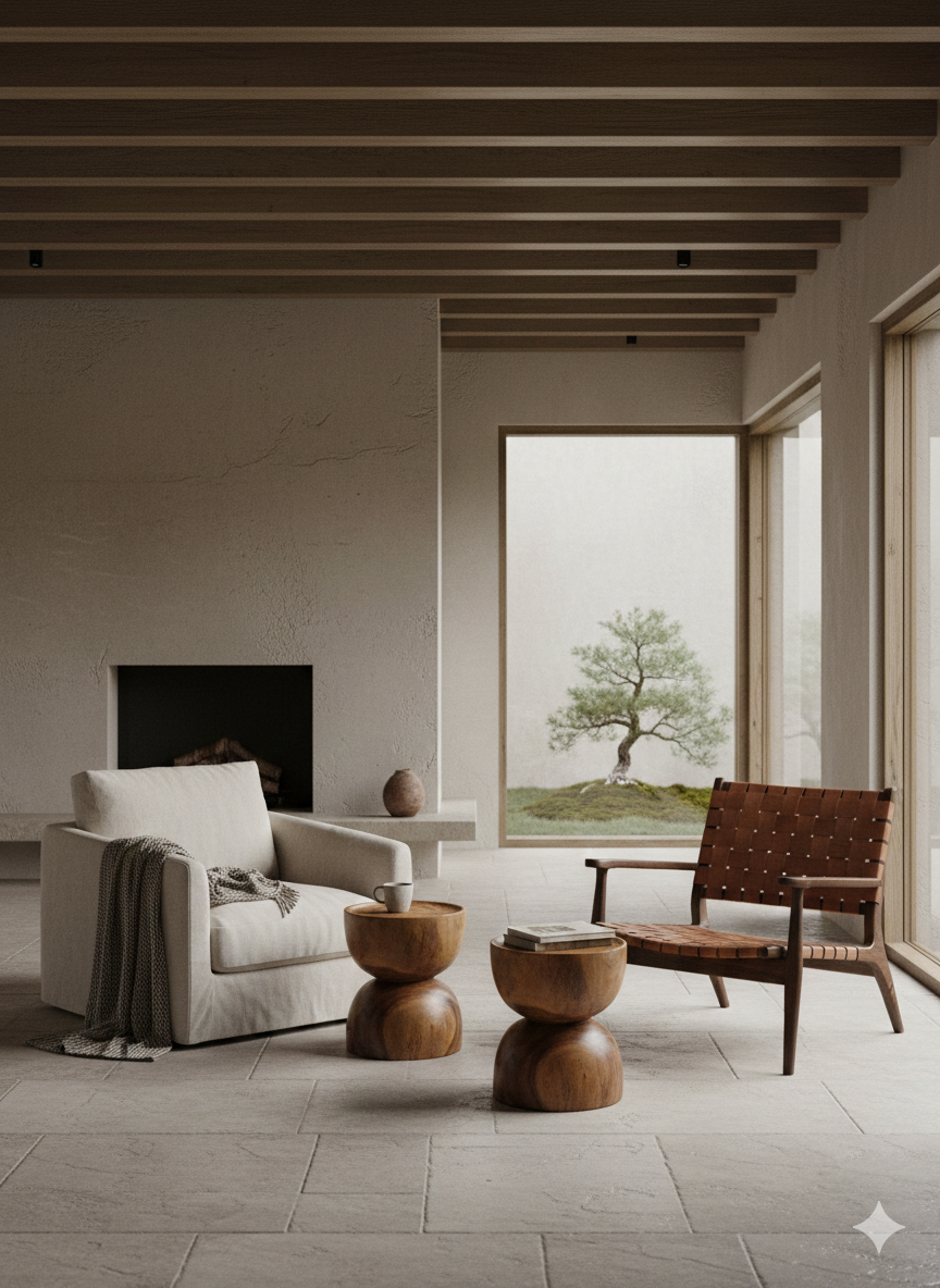 Monkeypod Hourglass side table / stool