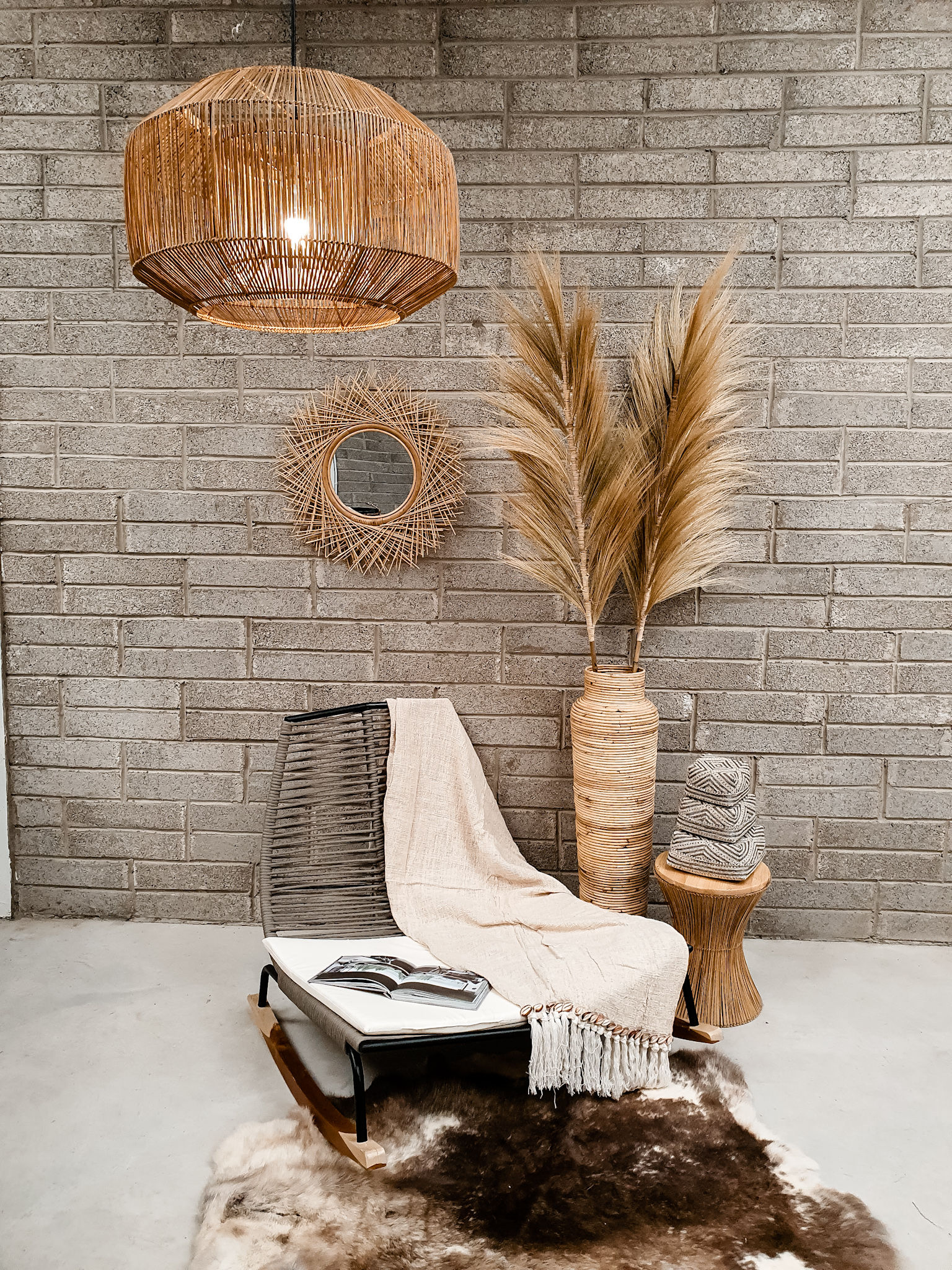 Brona Cylinder Rattan Lampshade