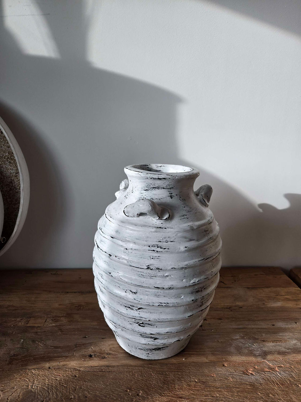 Thumbnail: Guci  Spiral Ceramic White Jug Wabi Sabi collection 