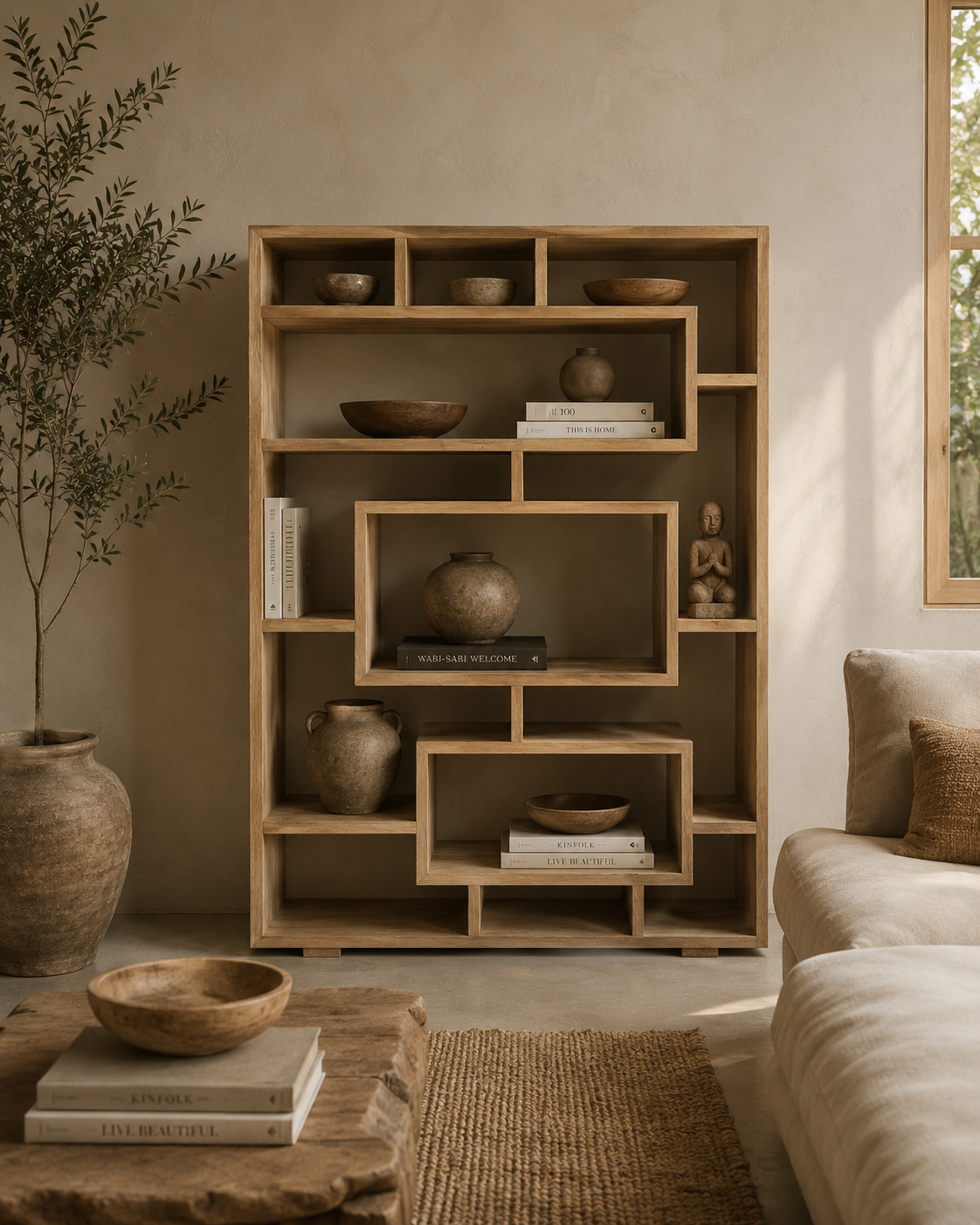 Echo Frame Freestanding Shelf in Reclaimed Teak