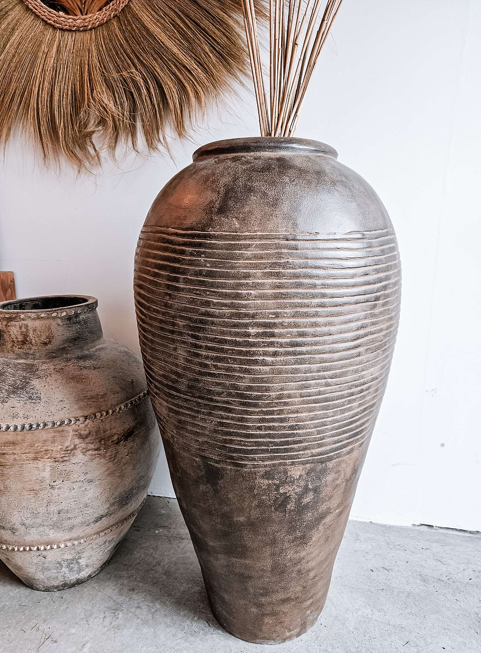 Thumbnail: Kelana Brown Antique brush Tall Marine vase