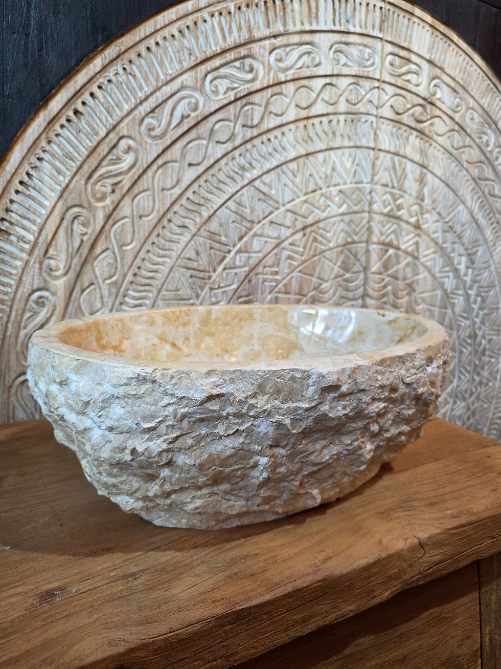 Thumbnail: Marble stone sink marble washbasin SPA like bathroom interior Ireland 7th element Bali style Wabi Sabi