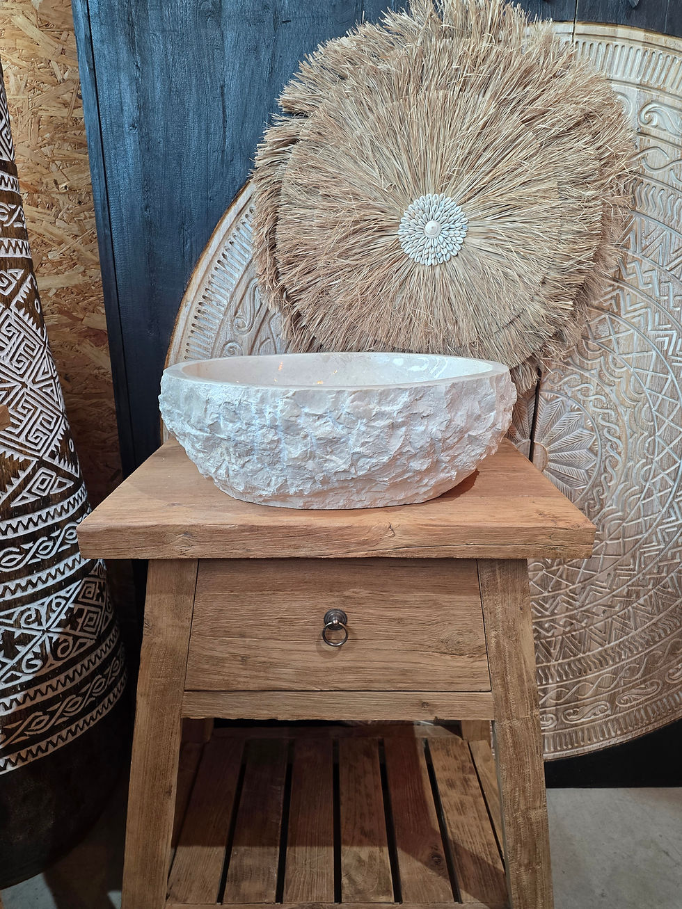 Marble stone sink marble washbasin SPA like bathroom interior Ireland 7th element Bali style