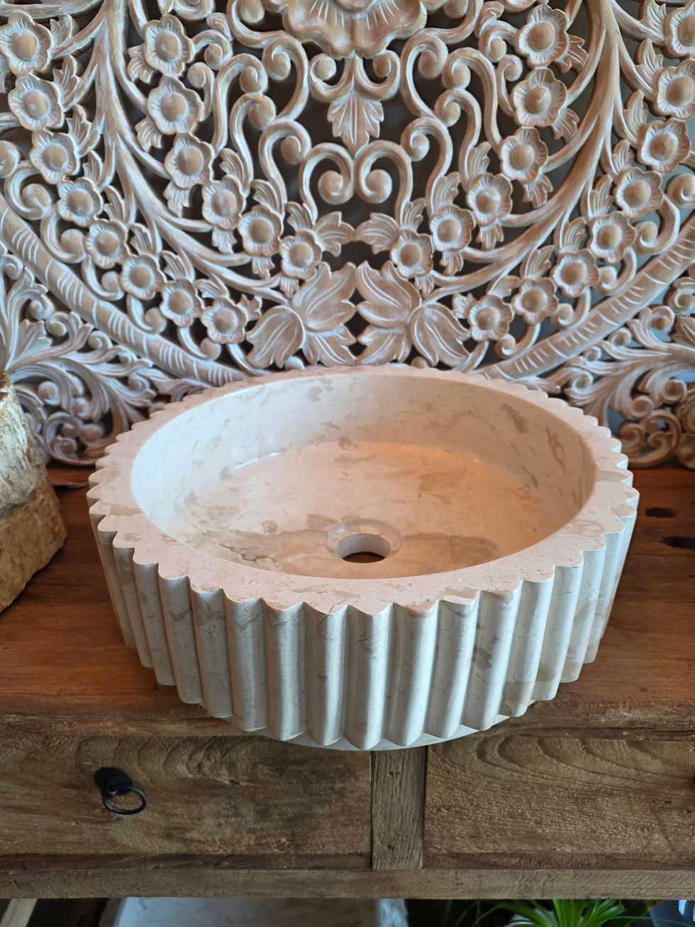 SĀNTA Ribbed Marble Sink SPA Bathroom Ireland Marble stone
