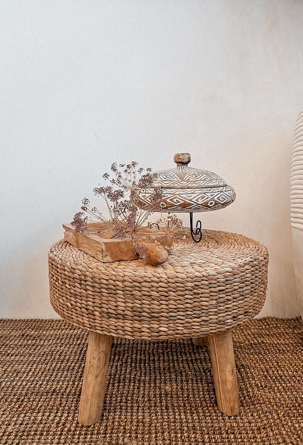 Thumbnail: Water hyacinth braided coffee table